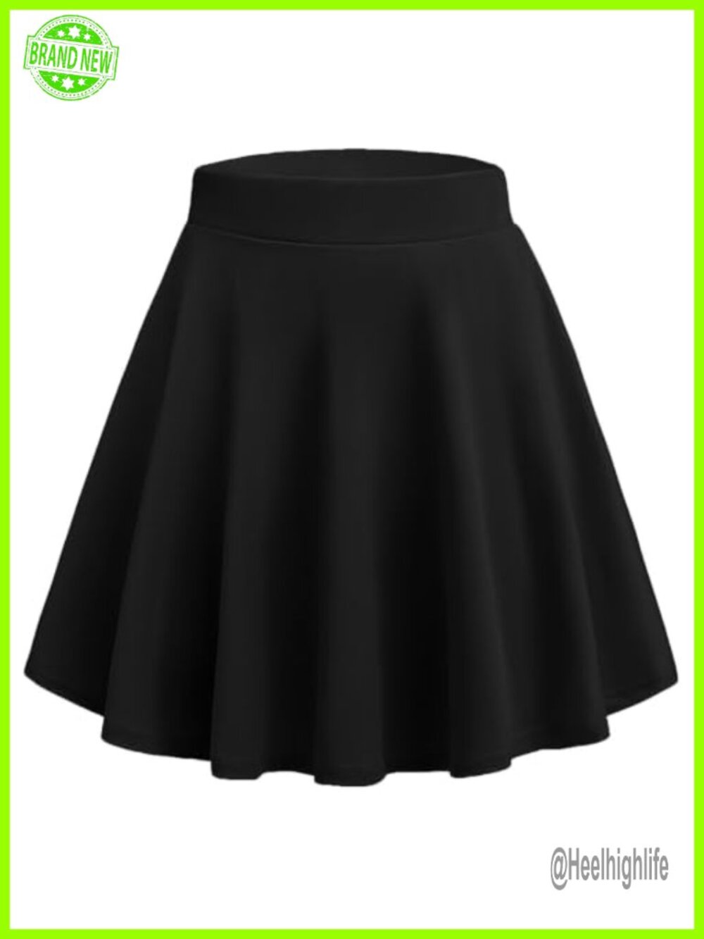Zeagoo Women's Mini Skater Skirt High Waist A-Line Stretch Polyester Spandex